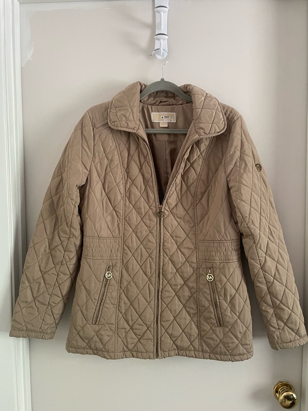 MICHAEL Michael Kors Quilted Diamond Jacket Tan Size M (282)
